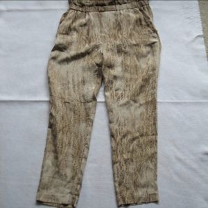 OF TWO MINDS REPTILE PRINT SILK PANTS - S